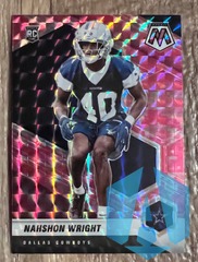 2021 Panini Mosaic Pink Camo Prizm Rookie #349 Nahshon Wright Dallas Cowboys